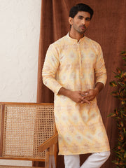 Embroidered Staight Kurtas For Men ( KO 5130Yellow ) [FF] [A-5-7 A9 & B5-6]