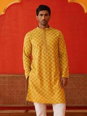 Embroidered Staight Kurtas For Men ( KO 5135Mustard ) [FF] [C-2-3 & F-2-3]