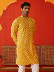 Embroidered Staight Kurtas For Men ( KO 5135Mustard ) [FF] [C-2-3 & F-2-3]