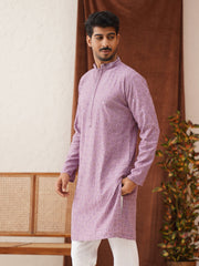 Embroidered Staight Kurtas For Men ( KO 5135Purple ) [FF] [C-2-3 & F-2-3]