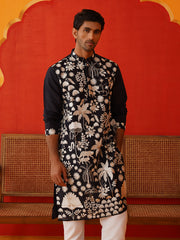 Embroidered Straight Kurtas. ( KO 5137Black ) [FF] [F-11-12]