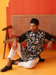 Embroidered Straight Kurtas. ( KO 5137Black ) [FF] [F-11-12]