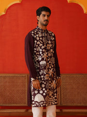 Embroidered Straight Kurtas. ( KO 5137Purple ) [FF] [F-11-12]