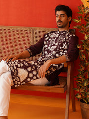 Embroidered Straight Kurtas. ( KO 5137Purple ) [FF] [F-11-12]