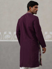 Floral Embroidered and Sequins Kurta (KO 5138 Purple ) [FF] [L-7-8]