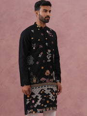 Floral Embroidered and Sequins Kurta (KO 5140 Black ) [FF] [D-5-6 & C5-6]