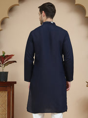 Floral Embroidered and Sequins Kurtas ( KO 5140 Navy ) [FF] [D-5-6 & C5-6]