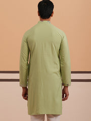 Floral Embroidered and Sequins Kurta ( KO 5140 Pista ) [FF] [D-5-6 & C5-6]