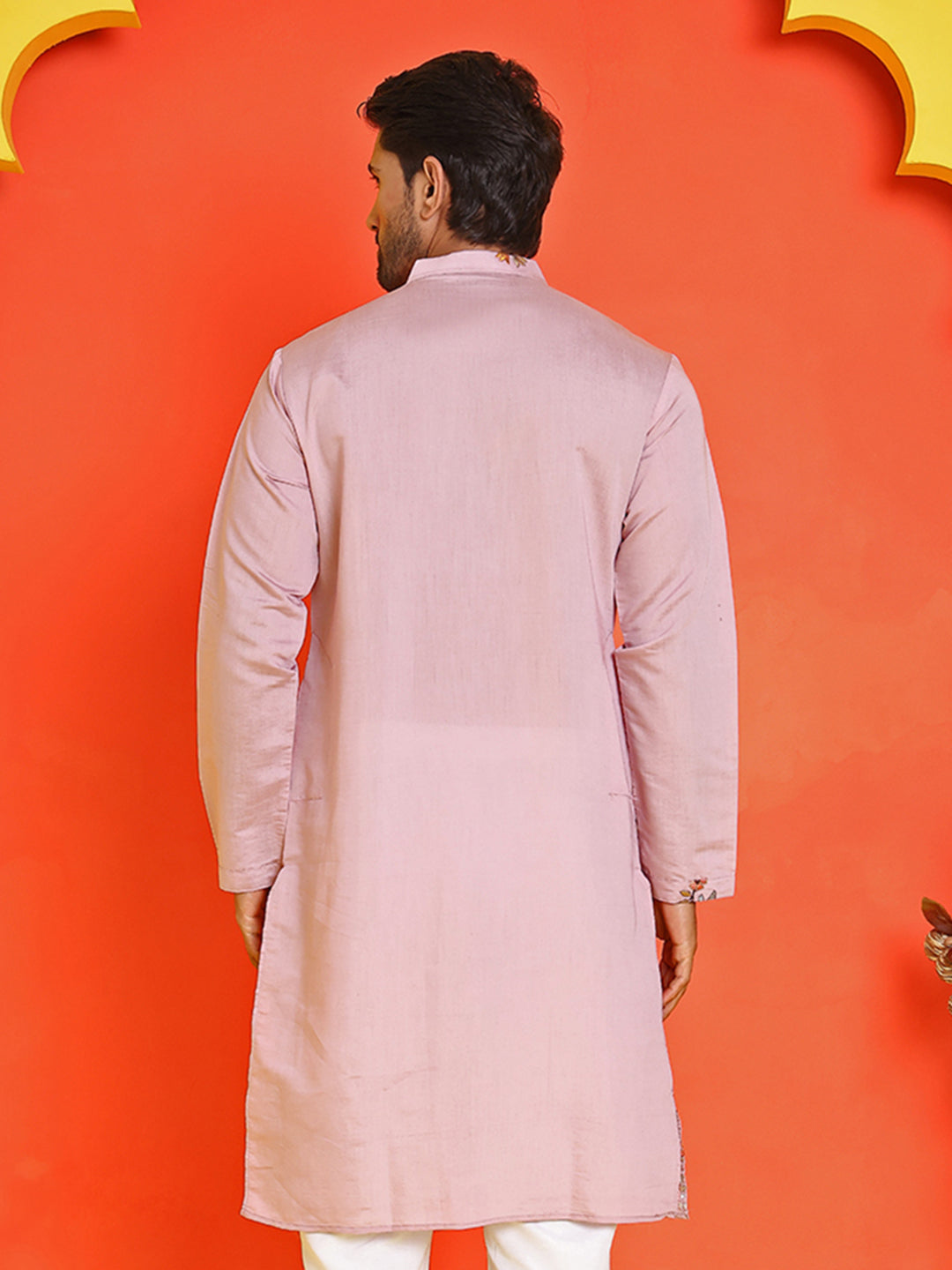 DesiQlo Men Embroidered Kurta Only - Purple - KO_5140Purple_S