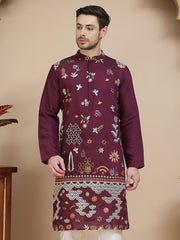 Floral Embroidered and Sequins Kurtas ( KO 5140 Wine ) [FF] [D-5-6 & C5-6]