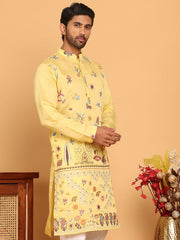 Floral Embroidered and Sequins Kurtas ( KO 5140 Yellow ) [FF] [D-5-6 & C5-6]