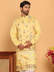 Floral Embroidered and Sequins Kurtas ( KO 5140 Yellow ) [FF] [D-5-6 & C5-6]