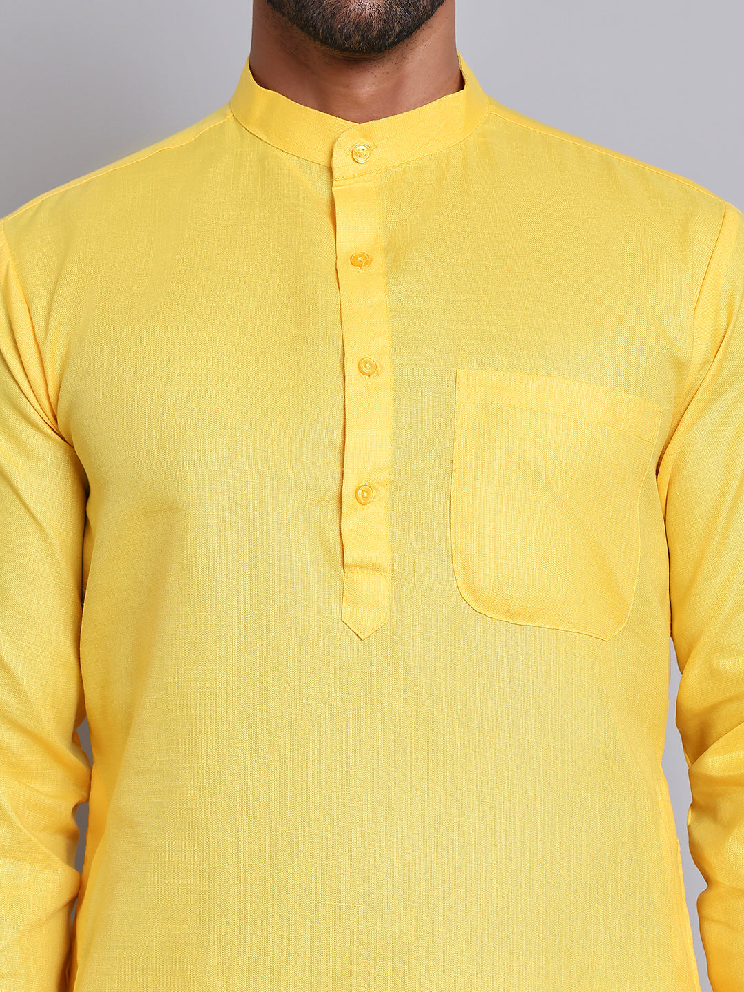 DesiQlo Men Solid Kurta Only - Yellow - KO_5144Lemon_S
