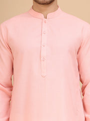 Solid Cotton Kurtas for Men ( KO 5144 Light-Pink )