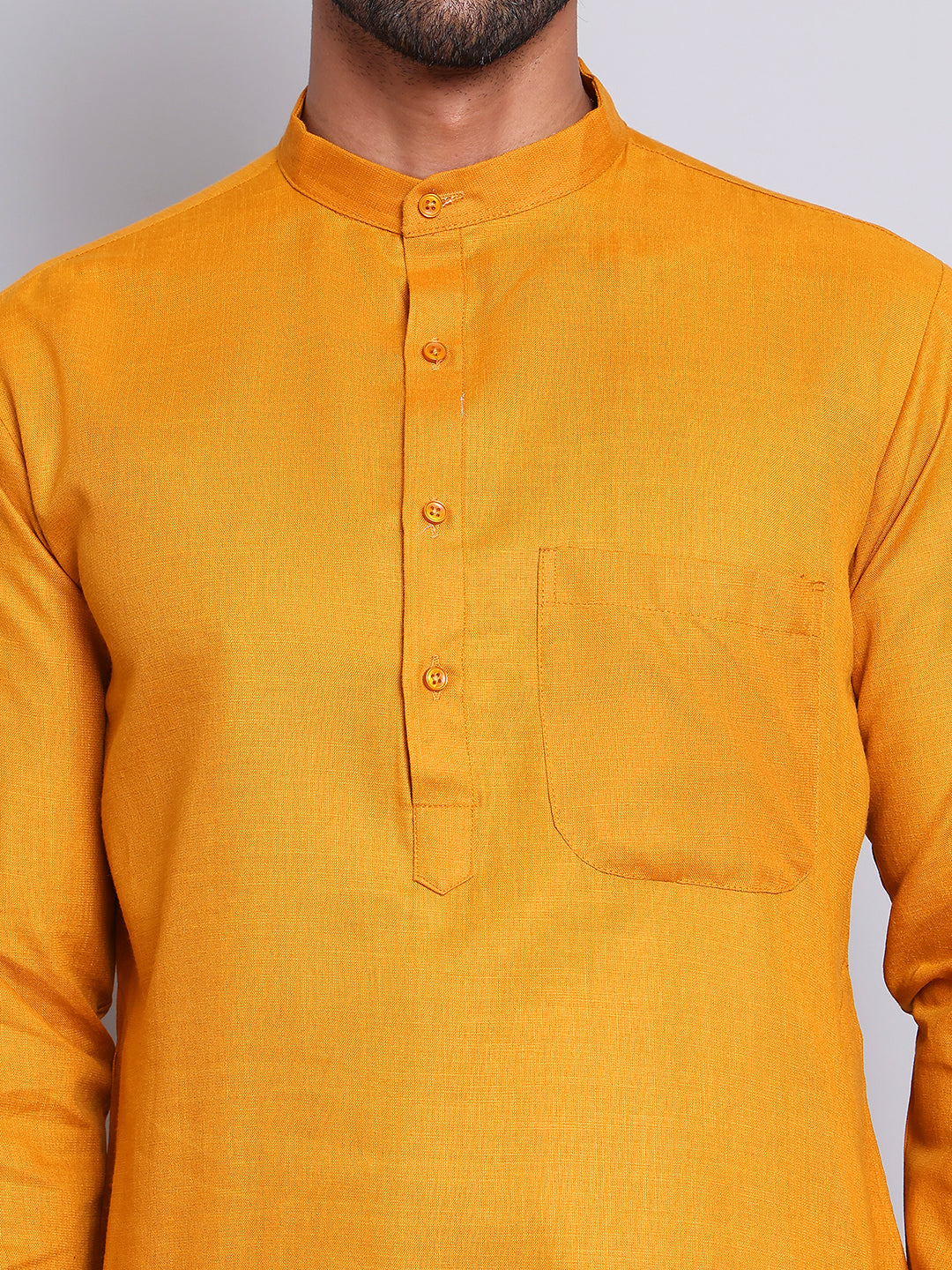 DesiQlo Men Solid Kurta Only - Yellow - KO_5144Mustard_S