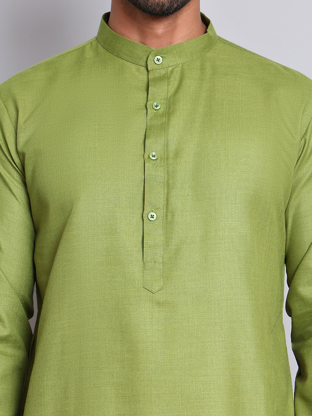 DesiQlo Men Solid Kurta Only - Green - KO_5144Olive_S