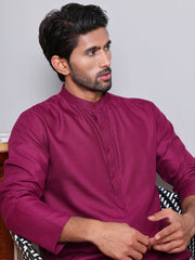 Solid Cotton Kurtas for Men ( KO 5144Pink )