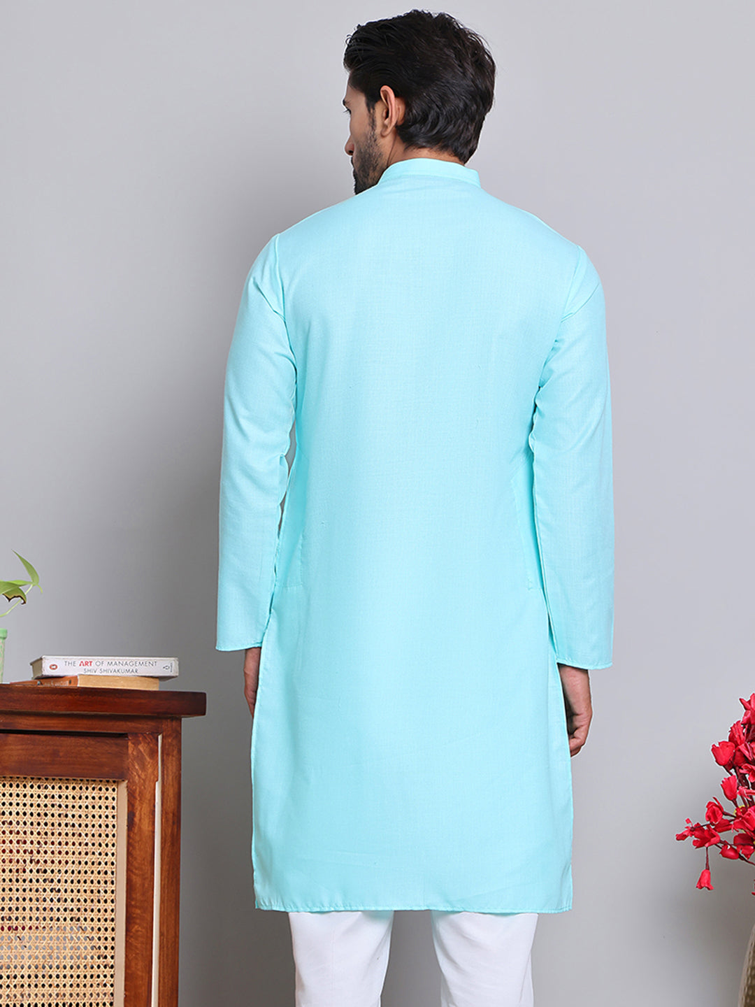 DesiQlo Men Solid Kurta Only - Blue - KO_5144Sky_S