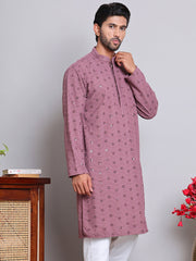 Men's Embroidered and Sequence Kurtas ( KO 5145Magenta )