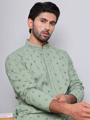Men's Embroidered and Sequence Kurtas ( KO 5145Pista )