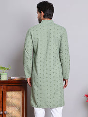 Men's Embroidered and Sequence Kurtas ( KO 5145Pista )
