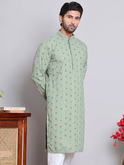 Men's Embroidered and Sequence Kurtas ( KO 5145Pista )