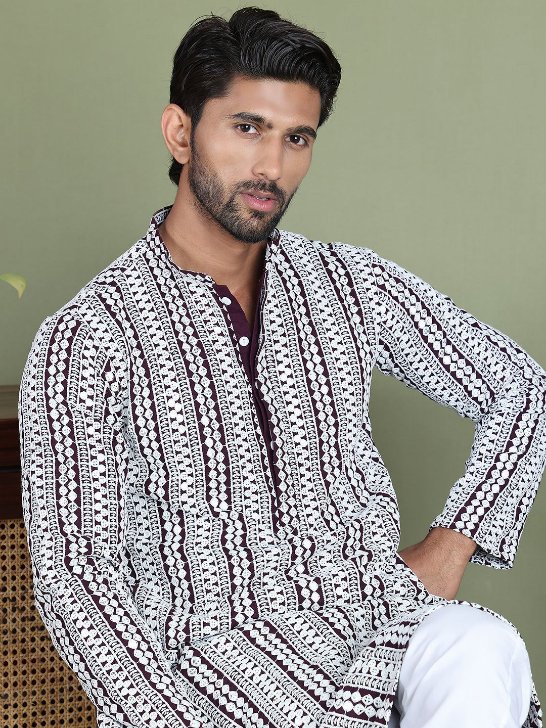 Embroidered and Mirror Work Kurtas. ( ko 5146Purple ) [FF] [P-12]