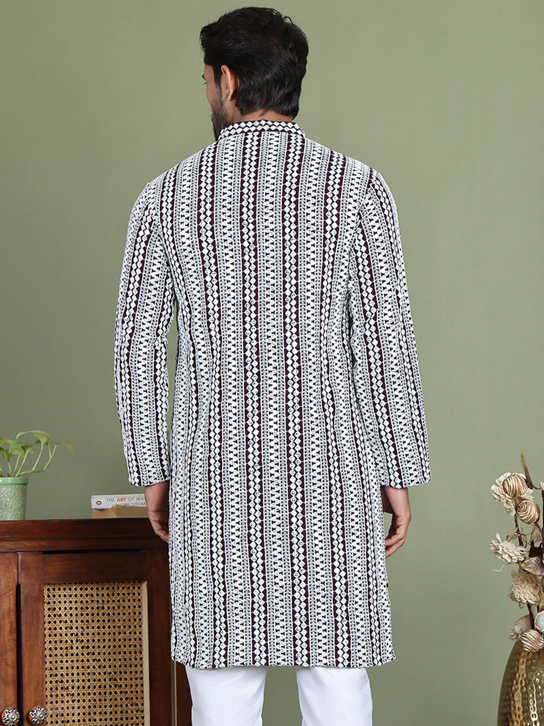 DesiQlo Men Embroidered Kurta Only - Purple - ko_5146Purple_S
