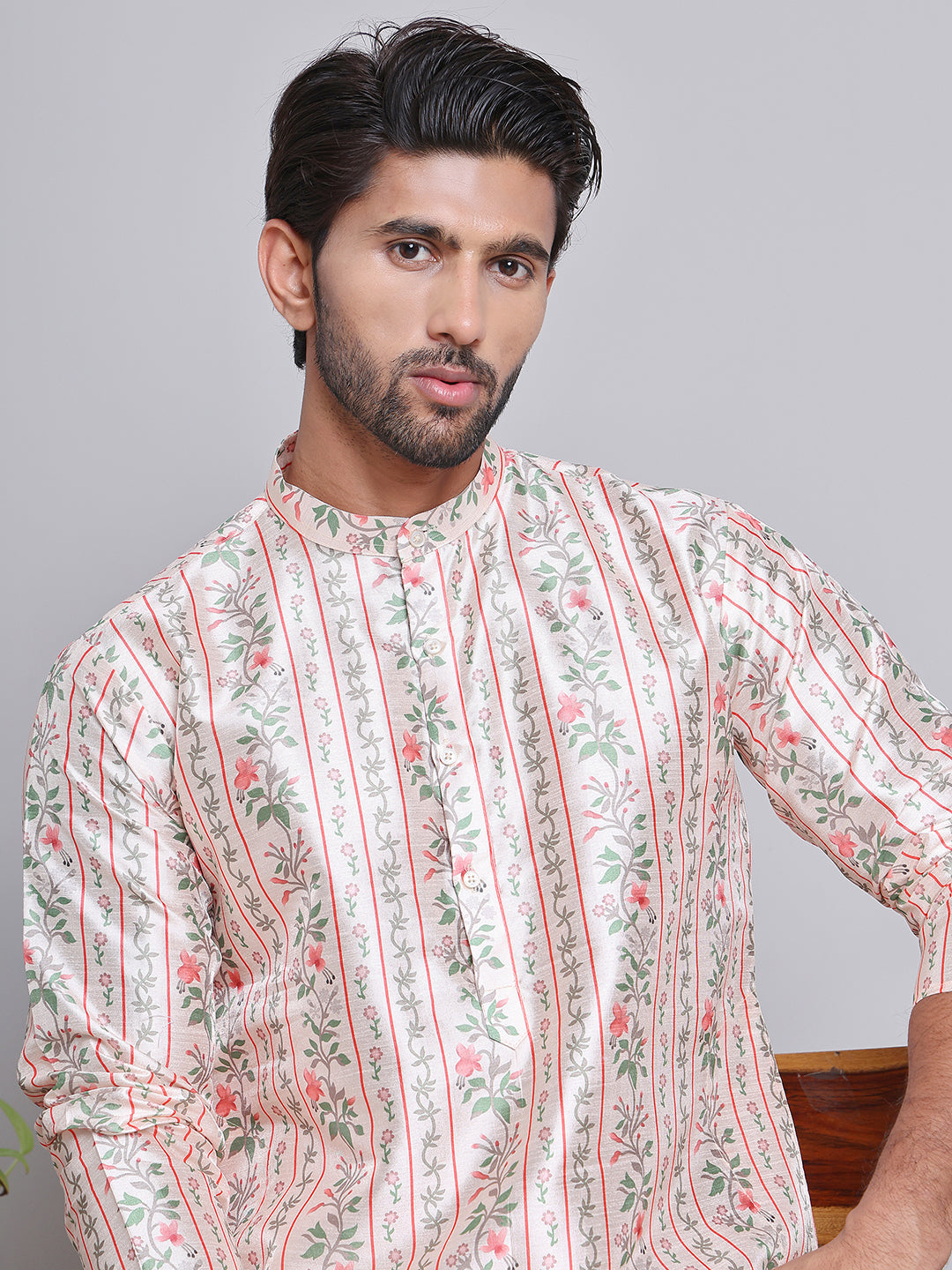 DesiQlo Men Printed Kurta Only - Gold - KO_5148Golden_S