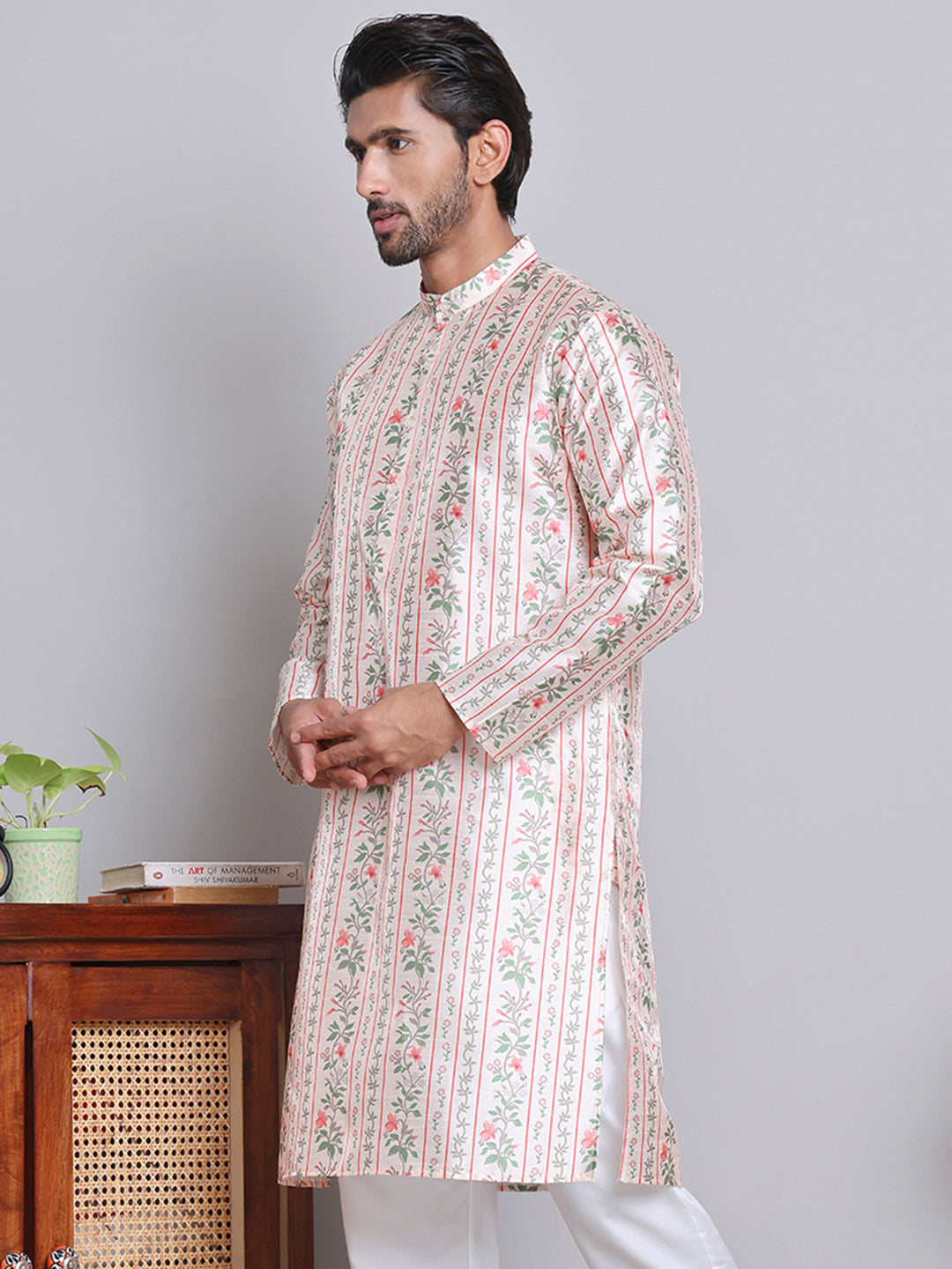 DesiQlo Men Printed Kurta Only - Gold - KO_5148Golden_S