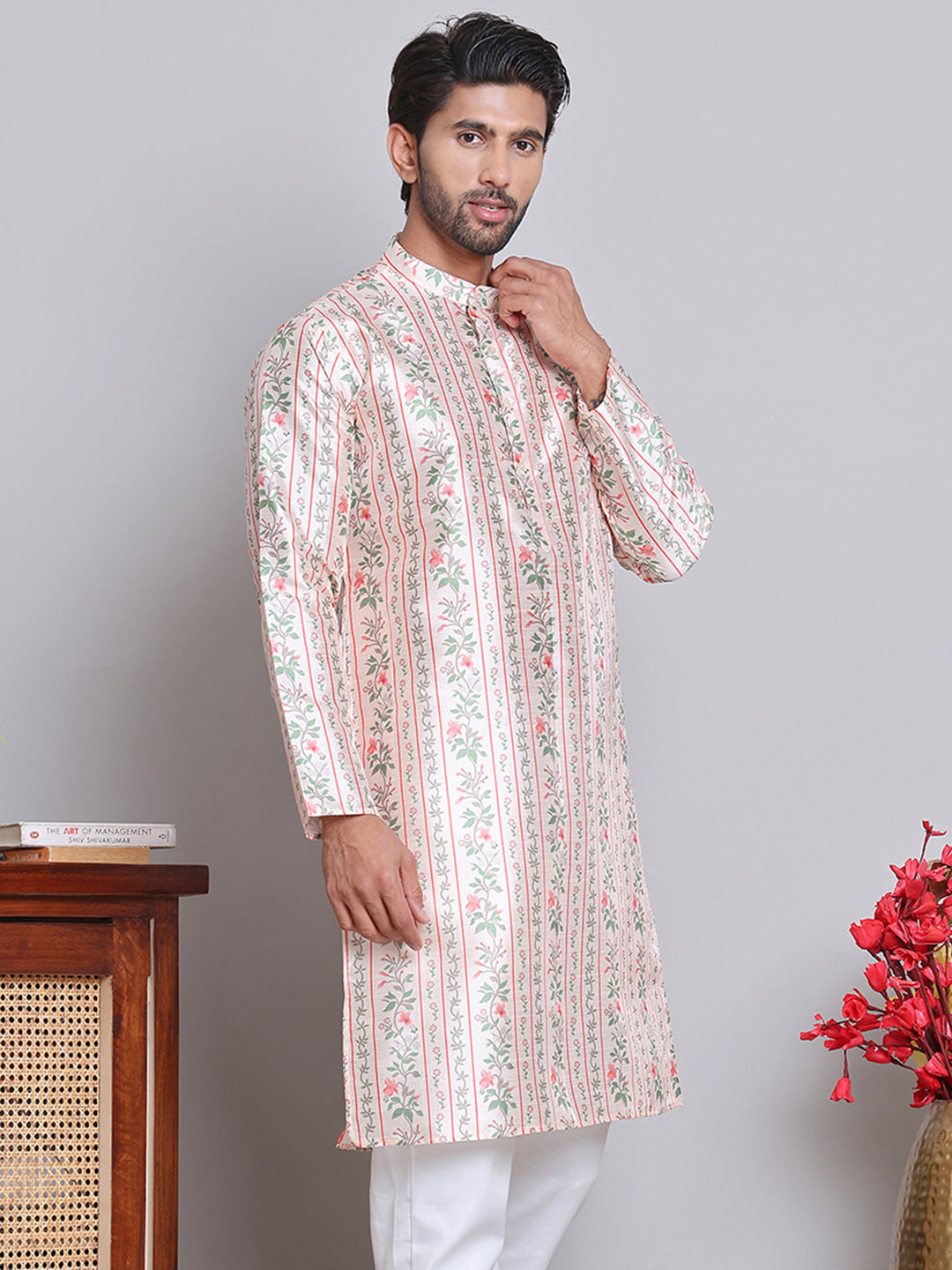 DesiQlo Men Printed Kurta Only - Gold - KO_5148Golden_S