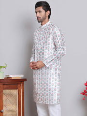 Digital Printed Straight Kurtas ( KO 5148White ) [FF] [F-13-12]