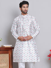 Digital Printed Straight Kurtas ( KO 5148White ) [FF] [F-13-12]