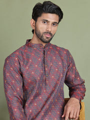 Maroon Woven Design Straight Kurtas ( ko 5153Maroon ) [FF] [P-5]