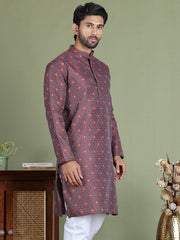 Maroon Woven Design Straight Kurtas ( ko 5153Maroon ) [FF] [P-5]