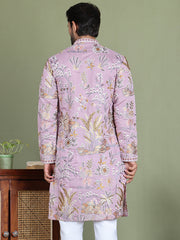 Floral Embroidered Straight Kurtas ( ko 5156Purple ) [FF] [H-11-12]