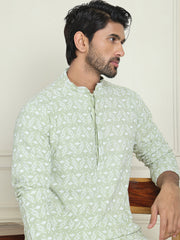 Embroidered and Sequins straight Kurtas for Men ( KO 5157 Pista ) [FF] [J-2-3]