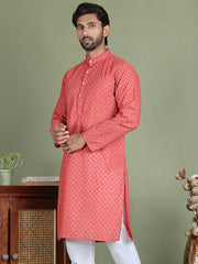Chikankari Pure Cotton Kurtas ( ko 5158Peach ) [FF] [N-1]