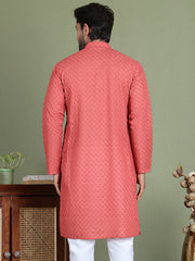 Chikankari Pure Cotton Kurtas ( ko 5158Peach ) [FF] [N-1]