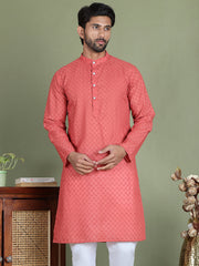 Chikankari Pure Cotton Kurtas ( ko 5158Peach ) [FF] [N-1]