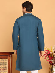Men's Sequins and Embroidered Kurtas. ( KO 5159 Peacock )