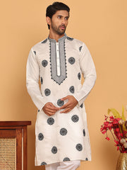 White Embroidered and Sequins Kurtas. ( KO 5167 White ) [FF] [E-9]