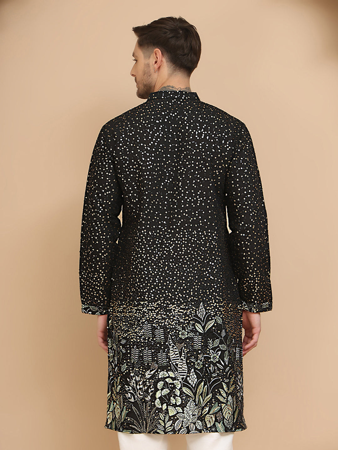 DesiQlo Men Solid Kurta Only - Black - KO_5169Black_S