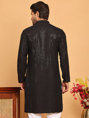Embroidered & Sequence Kurtas for Men ( KO 5177 Black ) [FF] [K-15-16]
