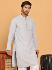 Embroidered & Sequence Kurtas for Men ( KO 5177 Grey ) [FF] [K-15-16]