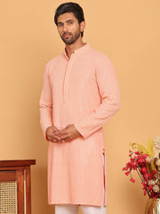 Embroidered & Sequence Kurtas for Men ( KO 5177 Peach ) [FF] [K-15-16]