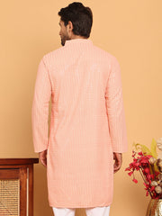 Embroidered & Sequence Kurtas for Men ( KO 5177 Peach ) [FF] [K-15-16]