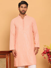 Embroidered & Sequence Kurtas for Men ( KO 5177 Peach ) [FF] [K-15-16]
