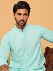 Embroidered & Sequence Kurtas for Men ( KO 5177 Sky ) [FF] [K-15-16]