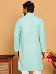 Embroidered & Sequence Kurtas for Men ( KO 5177 Sky ) [FF] [K-15-16]